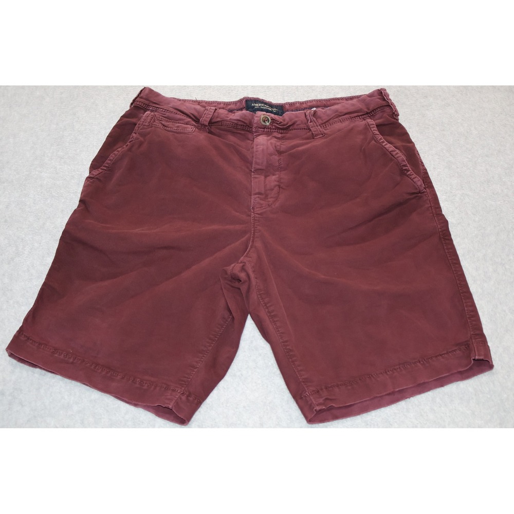 American Eagle Shorts Mens 30 Maroon Ne(x)t Level Flex Slim Chino Casual